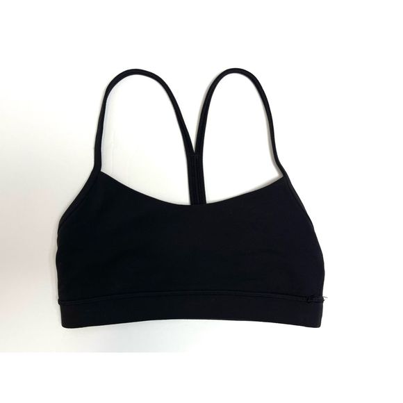 Lululemon Flow Y Bra Nulu Light Support A-C Cups Sports Bra Black Sz 4 Racerback - Picture 3 of 8